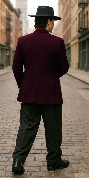 Mens Zoot Suit in Solid Black Available in 7 Colors - 38 Short Jacket+32 Waist Adjustable 28to34)(Height: 5’4”to5’7”)(Neck 15-16.5)S-M)