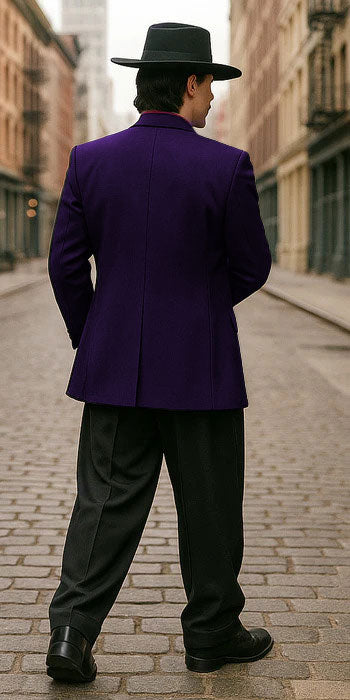Mens Zoot Suit in Solid Black Available in 7 Colors - 38 Short Jacket+32 Waist Adjustable 28to34)(Height: 5’4”to5’7”)(Neck 15-16.5)S-M)