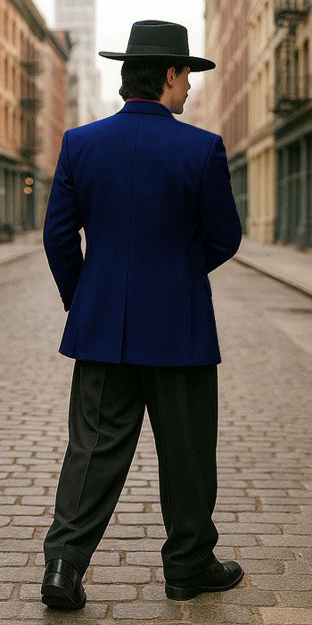 Mens Zoot Suit in Solid Black Available in 7 Colors - 38 Short Jacket+32 Waist Adjustable 28to34)(Height: 5’4”to5’7”)(Neck 15-16.5)S-M)
