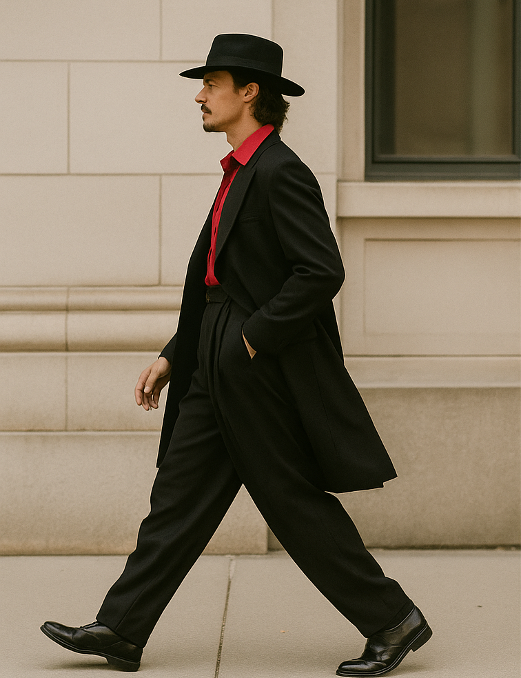 Mens Zoot Suit in Solid Black Available in 7 Colors - 38 Short Jacket+32 Waist Adjustable 28to34)(Height: 5’4”to5’7”)(Neck 15-16.5)S-M)