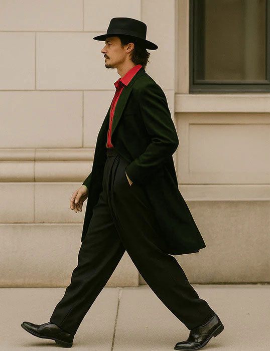 Mens Zoot Suit in Solid Black Available in 7 Colors - 38 Short Jacket+32 Waist Adjustable 28to34)(Height: 5’4”to5’7”)(Neck 15-16.5)S-M)