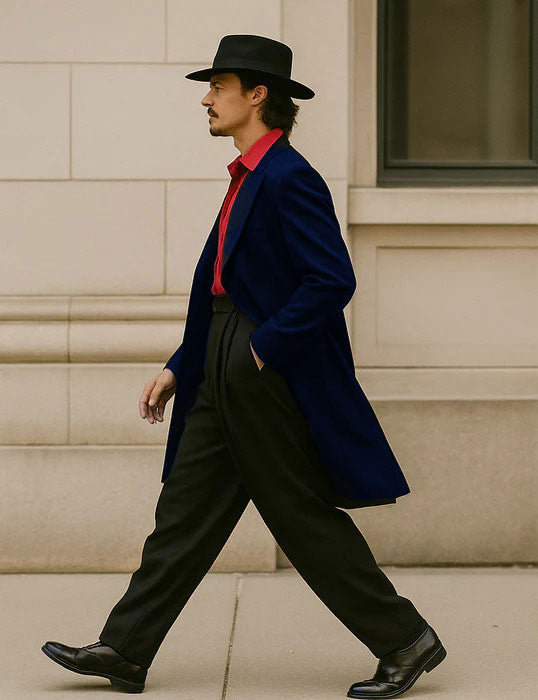Mens Zoot Suit in Solid Black Available in 7 Colors - 38 Short Jacket+32 Waist Adjustable 28to34)(Height: 5’4”to5’7”)(Neck 15-16.5)S-M)