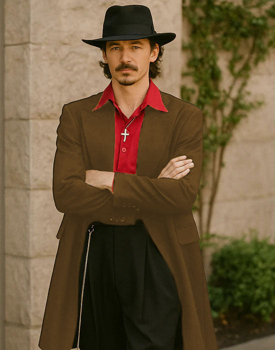 Mens Zoot Suit in Solid Black Available in 7 Colors - 38 Short Jacket+32 Waist Adjustable 28to34)(Height: 5’4”to5’7”)(Neck 15-16.5)S-M)