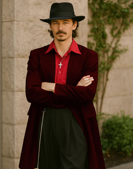 Mens Zoot Suit in Solid Black Available in 7 Colors - 38 Short Jacket+32 Waist Adjustable 28to34)(Height: 5’4”to5’7”)(Neck 15-16.5)S-M)