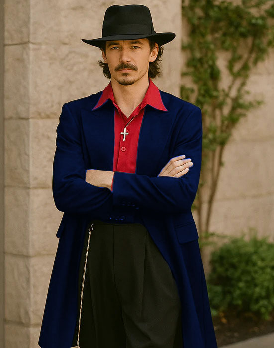 Mens Zoot Suit in Solid Black Available in 7 Colors - 38 Short Jacket+32 Waist Adjustable 28to34)(Height: 5’4”to5’7”)(Neck 15-16.5)S-M)