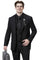 Cheap priced Suit  - Mens Modern Two Button Vested Peak Lapel Black Suit With Double Breasted Vest