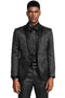 Cheap priced Suit- Men's One Button Slim Fit Paisley Wedding & Prom 2025 Black Tuxedo