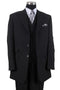 Cheap Priced Suit  - Mens 3 Button Vested Wide Peak Lapel Fashion Black Suit