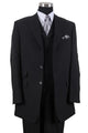 Cheap Priced Suit  - Mens 3 Button Vested Wide Peak Lapel Fashion Black Suit