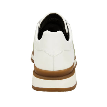 Men's Belvedere Blake Calf & Ostrich Leg Dress Sneaker in Lime Green & White - 9-M