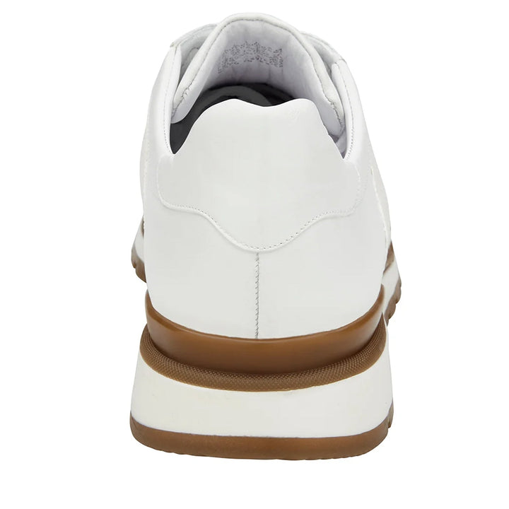 Men's Belvedere Blake Calf & Ostrich Leg Dress Sneaker in White - 10-M