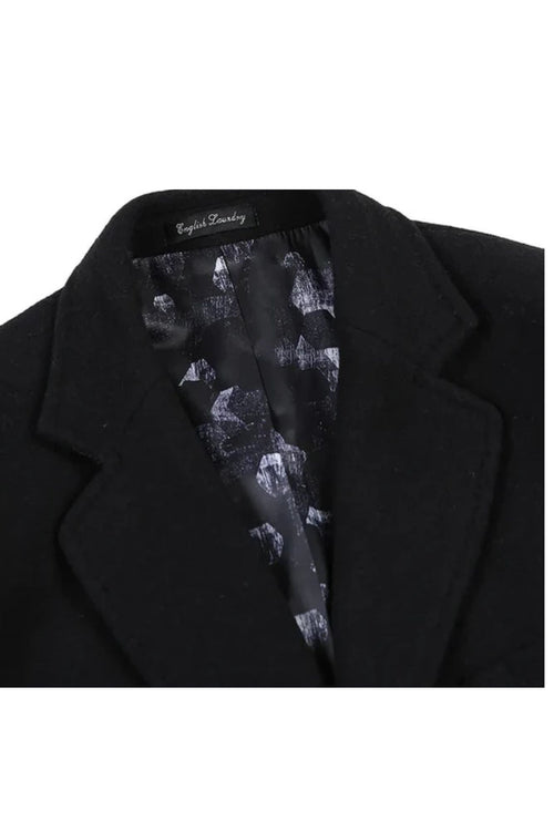 Black Fall/Winter Essential Slim Fit Overcoat Wool Blend