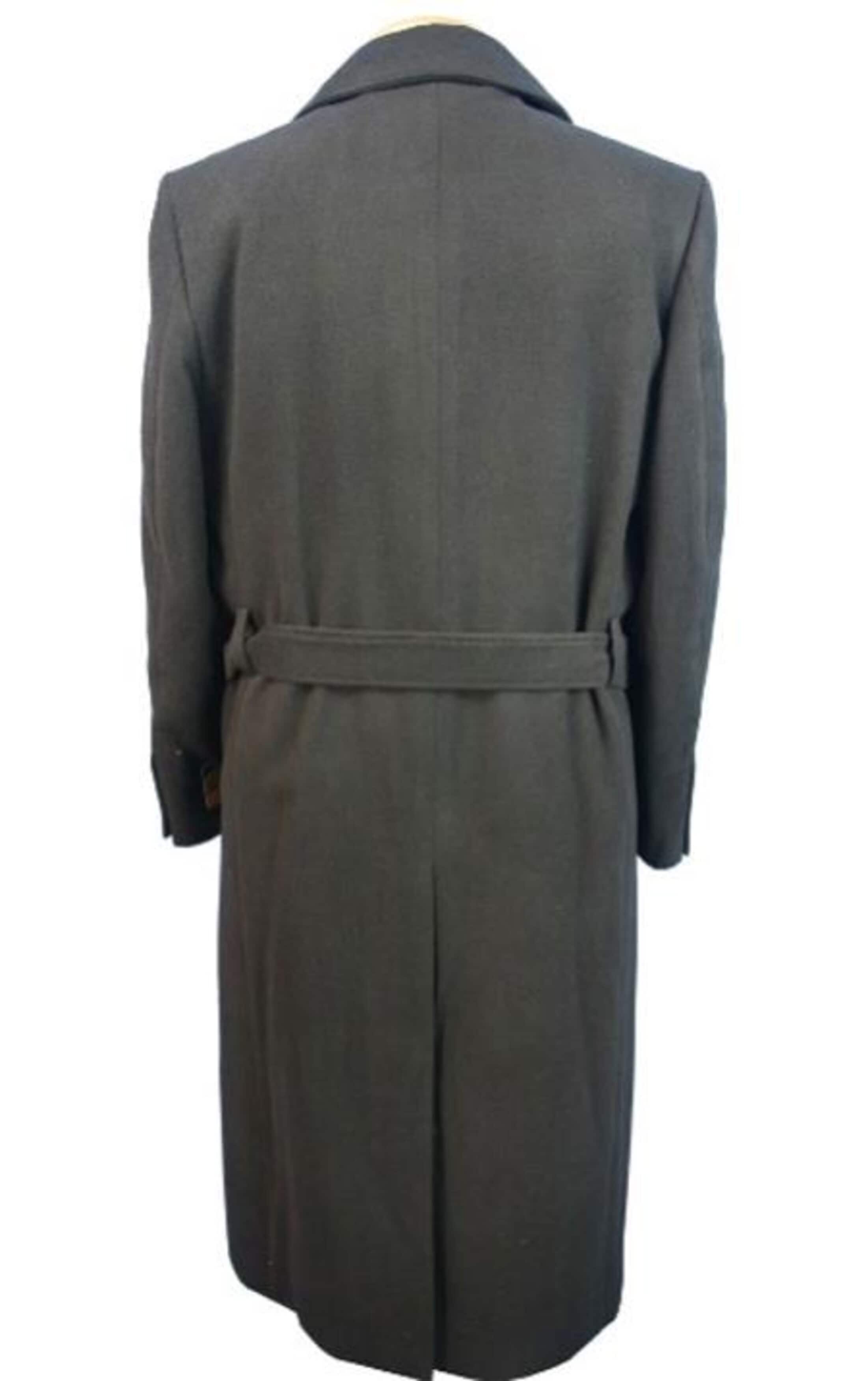 Blue Martini Aero Very Dark Grey Almost Black Full Length Wool fabric Blend Long men's Dress Topcoat - Winter coat