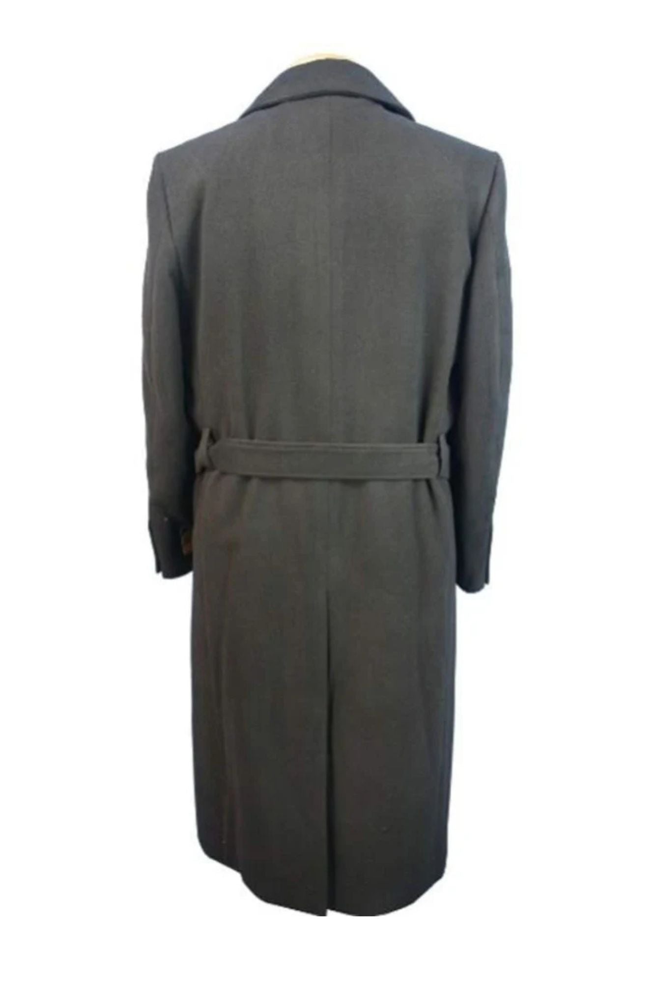 Blue Martini Aero Very Dark Grey Almost Black Full Length Wool fabric Blend Long men's Dress Topcoat - Winter coat - Coat Size 38