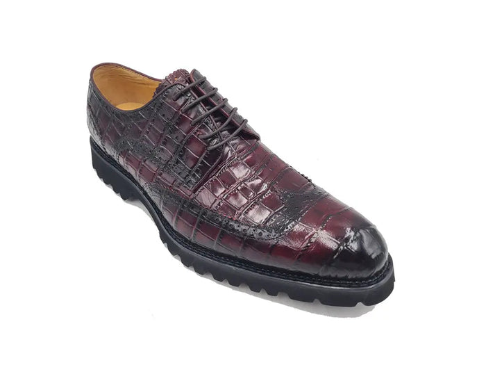 Carrucci Blucher Style Alligator Embossed Oxford