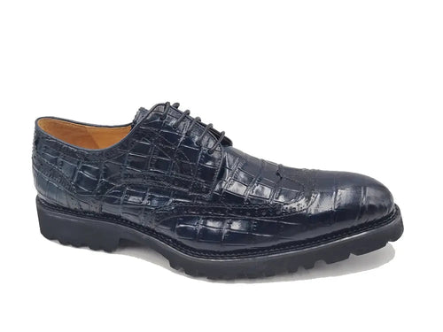 Carrucci Blucher Style Alligator Embossed Oxford