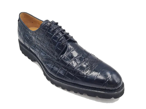 Carrucci Blucher Style Alligator Embossed Oxford
