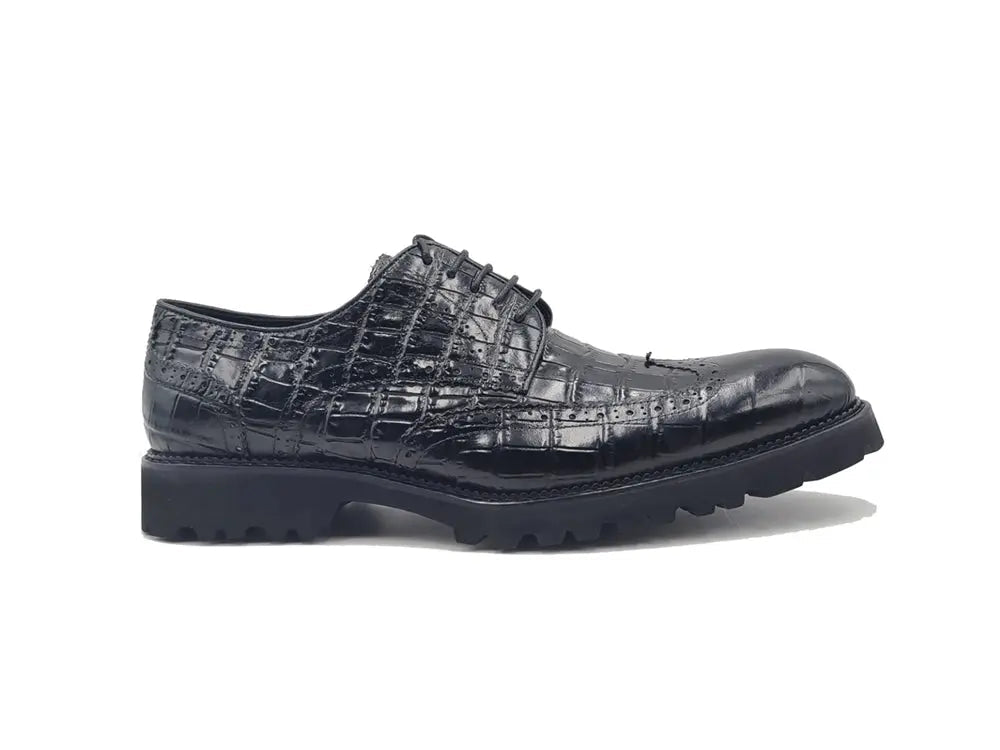 Blucher Style Alligator Embossed Oxford - 8