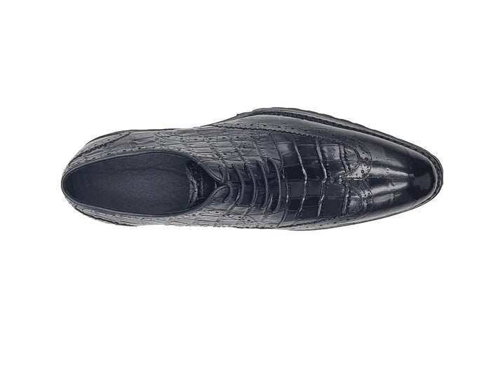 Carrucci Blucher Style Alligator Embossed Oxford