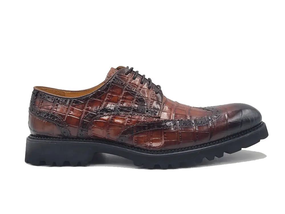 Blucher Style Alligator Embossed Oxford - 8