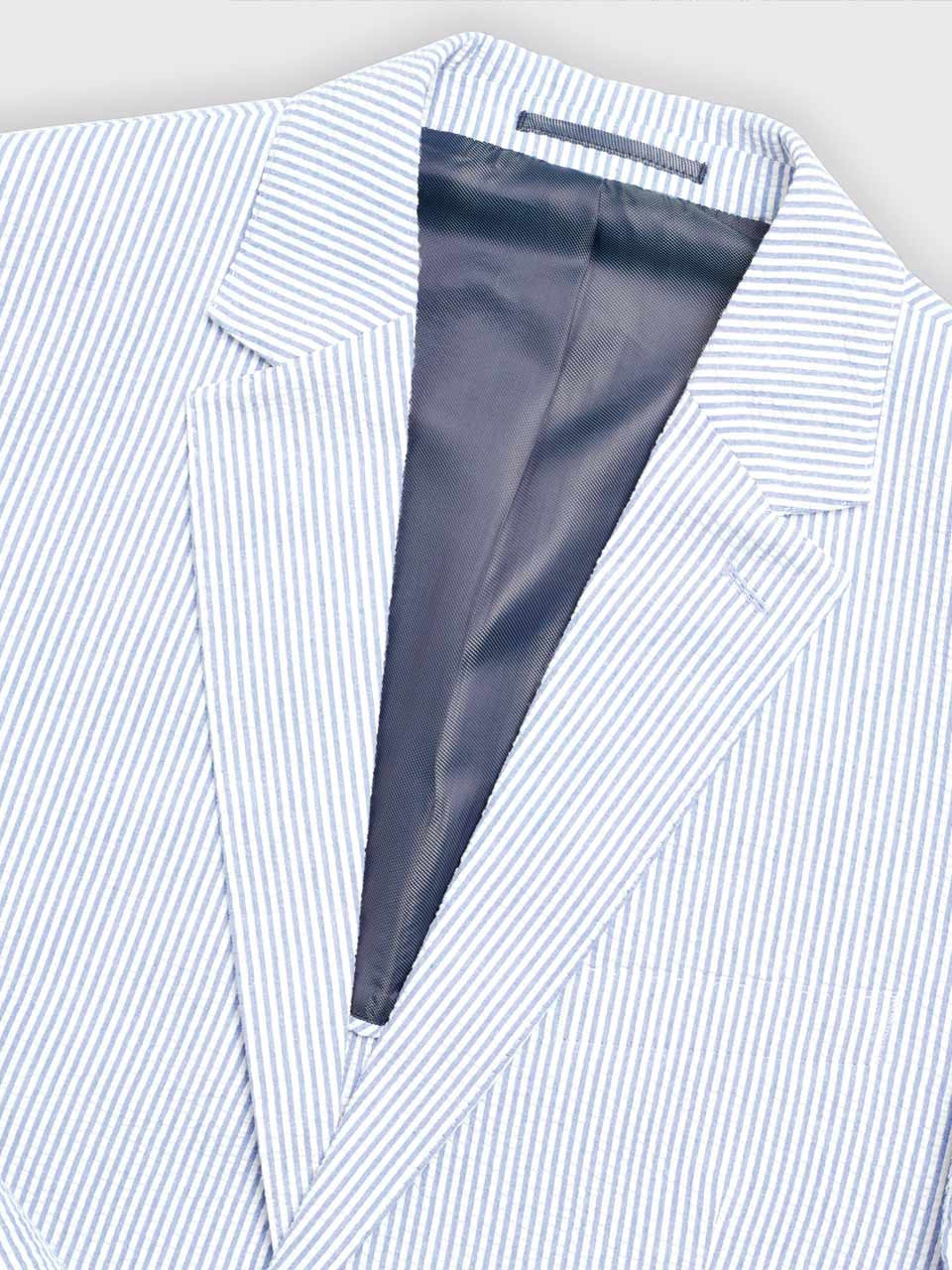 Blue Striped Seersucker Jacket - 34 Short or Extra Small