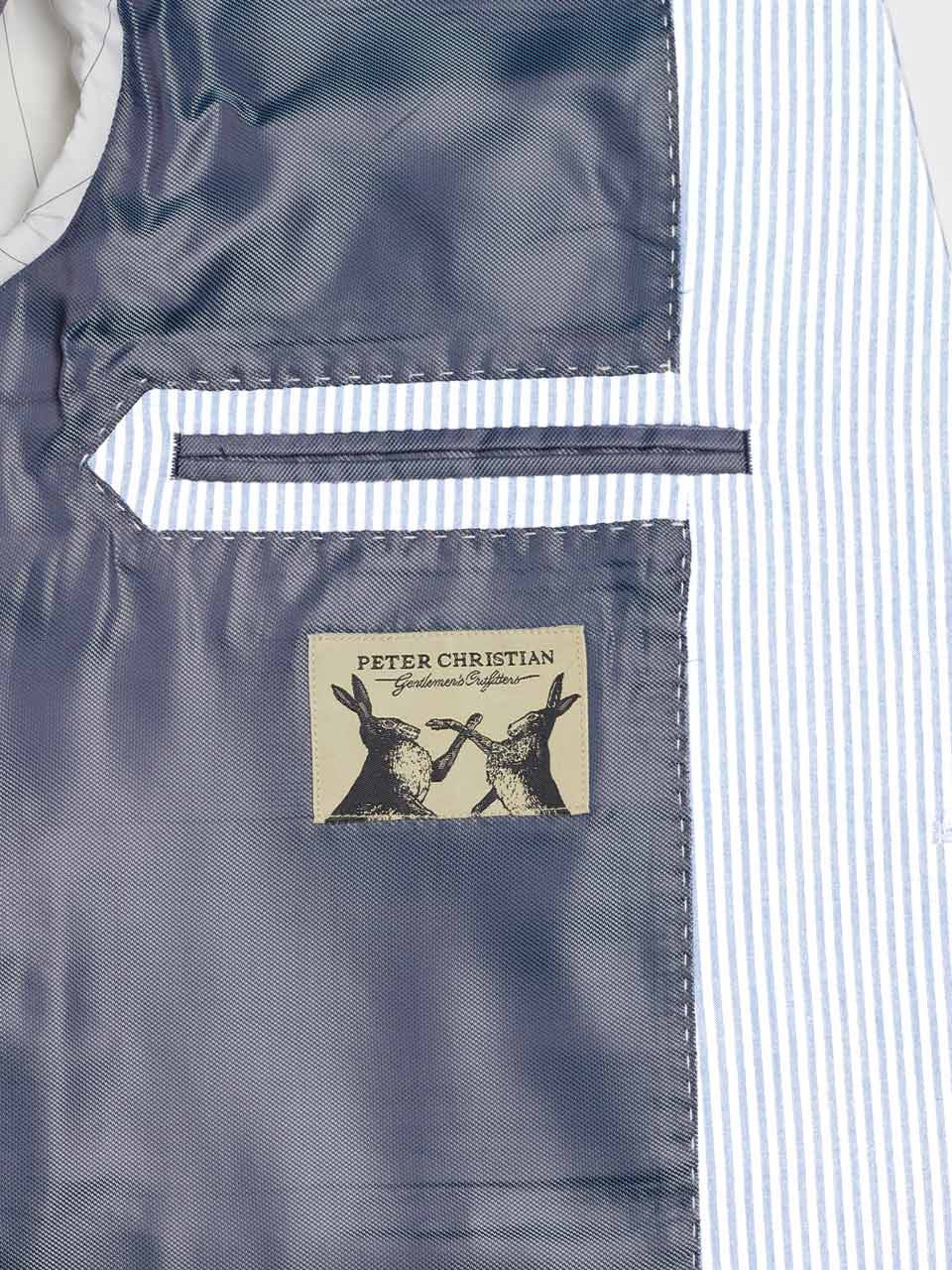 Blue Striped Seersucker Jacket