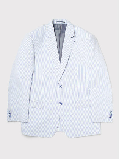 Blue Striped Seersucker Jacket