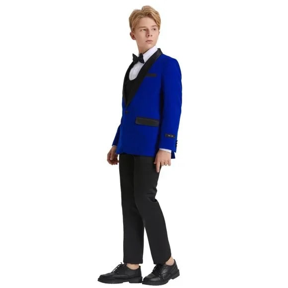 5pc Blue Boys Velvet Tuxedo Includes Bowtie by Tazio