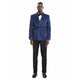 Knot Side Textured Paisley 2pc Tuxedo, Blue