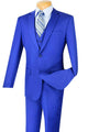 Cheap Priced Suit - Mens Basic 2 Button Vested Slim Fit Blue Suit