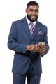 Cheap Priced Suit - Mens Two Button Slim Fit Business Blue Suit
