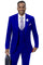 Cheap priced Suit - Mens Modern Two Button Vested Peak Lapel Blue Suit With Double Breasted Vest