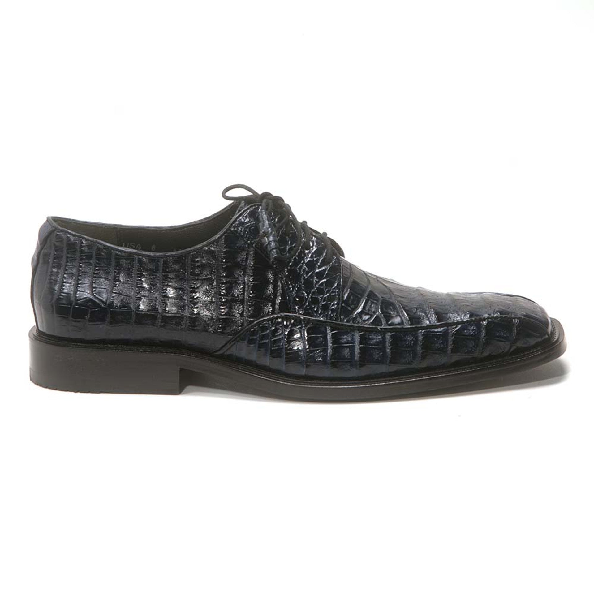 Los Altos Oxford Blue Caiman & Belly Crocodile Shoes - 8