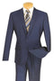 Cheap Priced Suit  - Men's Textured Slim Fit Stretch Travel  Blue Suit
