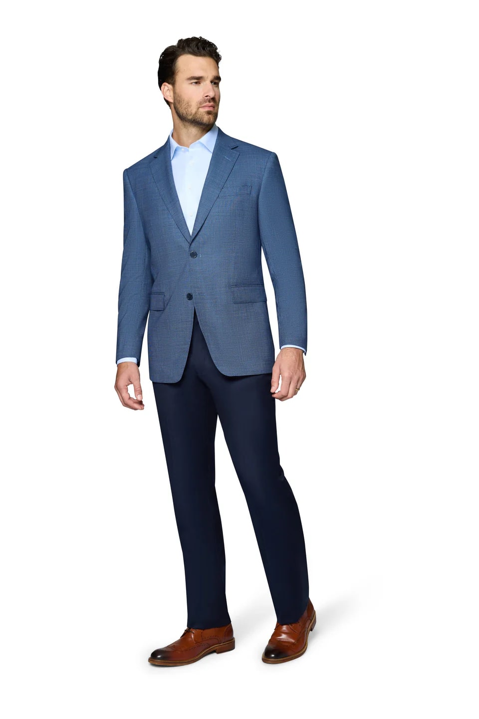 Blue Modern Fit Wool Modern Fit Sport Coat - 62 Regular