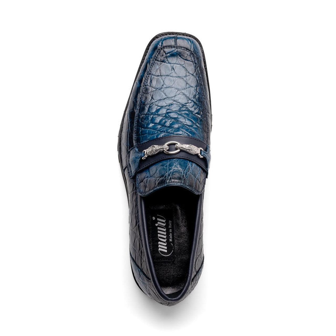 Men's Mauri Casual Alligator Loafers Blue Metal Bit Debonair - 8.5