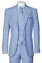 Cheap priced Suit - Mens 2 Button Vested Summer Seersucker Blue Suit