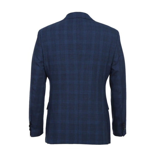 Designer Brand - Wool Stretch Single Breasted Slim Fit Blue Suit