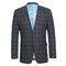 Designer Brand - Stretch performance Single Breasted Slim Fit Charcoal and Blue Plaid Suit