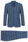Cheap Priced Suit  - Mens Two Button Slim Fit Two Piece Suit In Blue Windowpane Plaid