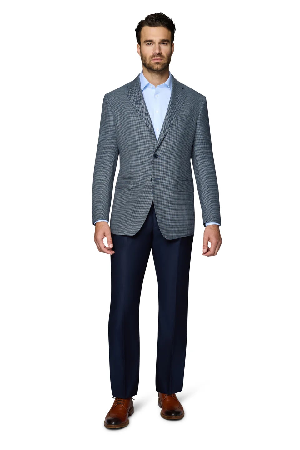 Blue Modern Fit Wool Two Button Sport Coat