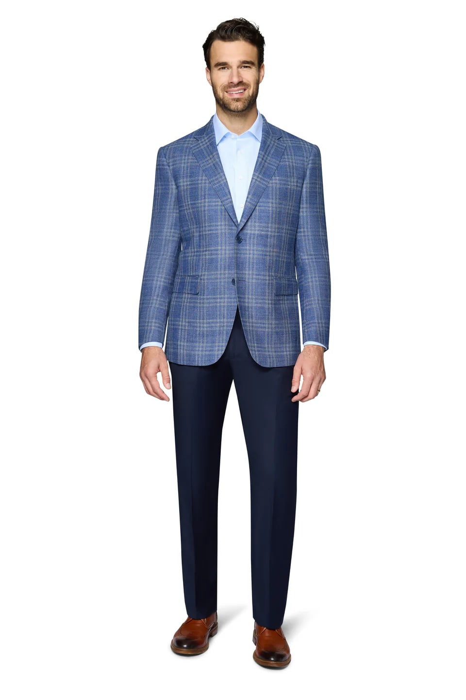 Blue Wool Modern Fit Side Vents Sport Coat