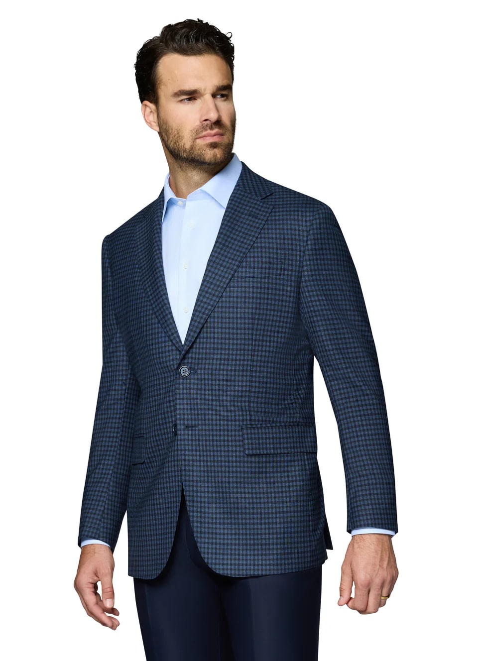 Blue Modern Fit Wool Sport Coat