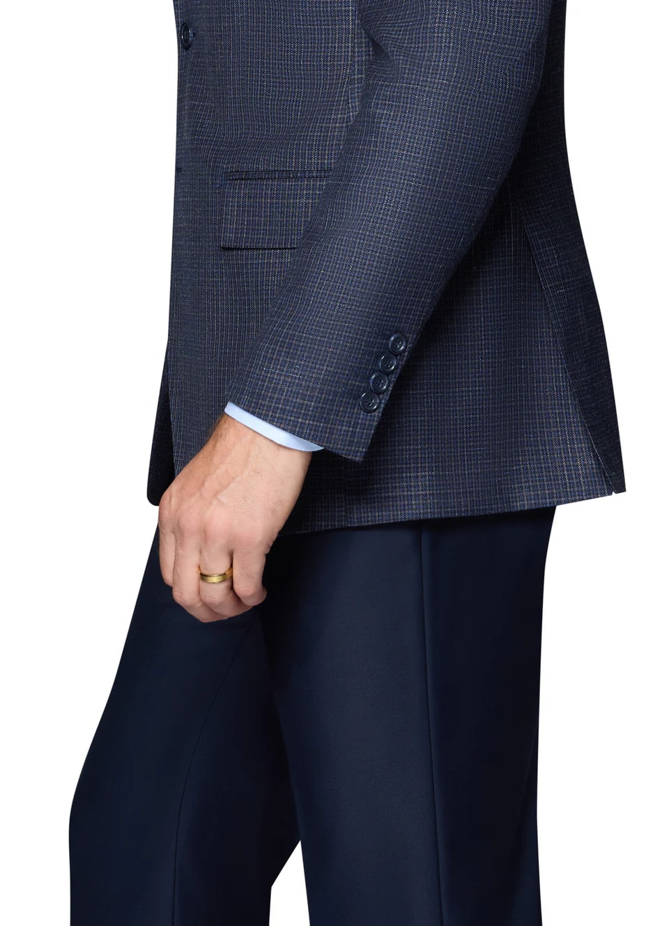 Blue Modern Fit Wool Side Vents Sport Coat