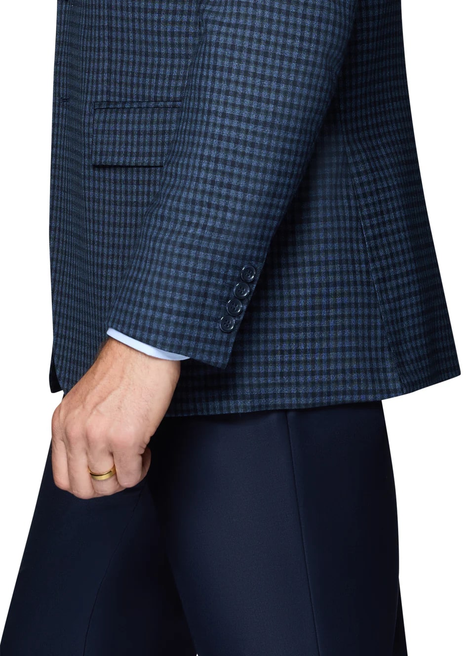 Blue Modern Fit Wool Two Button Sport Coat