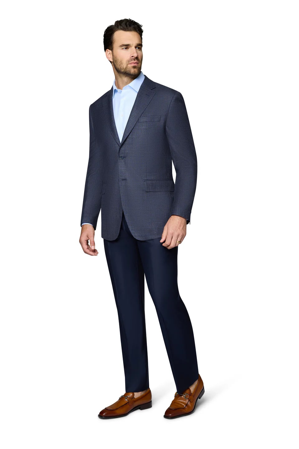 Blue Modern Fit Wool Side Vents Sport Coat