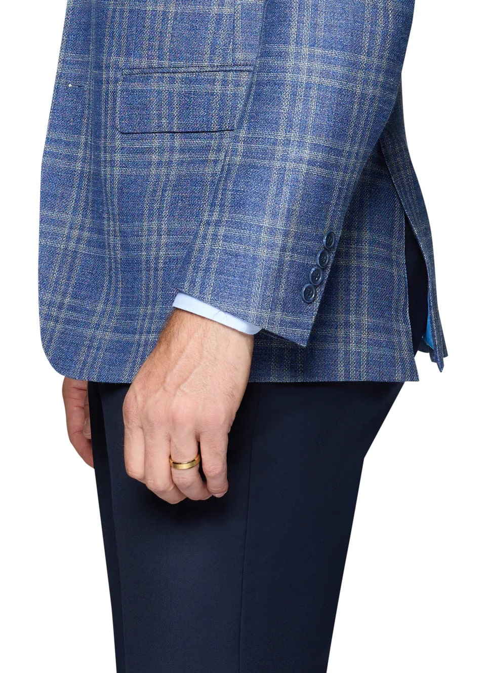 Blue Wool Modern Fit Side Vents Sport Coat