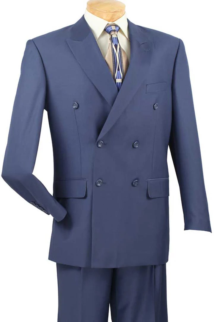 Cheap Suit - Mens Classic Double Breasted Blue Suit