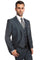 Cheap Priced Suit- Men's Two Button Vested Business Sharkskin Blue Suit
