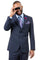 Cheap Priced Suit  - Mens Two Button Slim Fit Basic Business Blue Suit